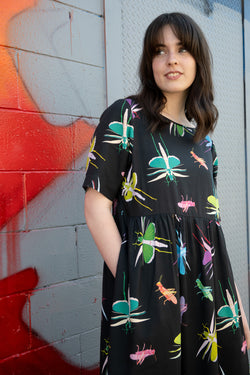 Locust & Grasshopper Smock Dress