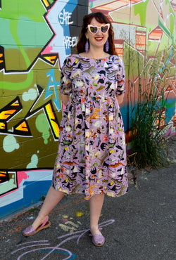 Pink dress with animals 